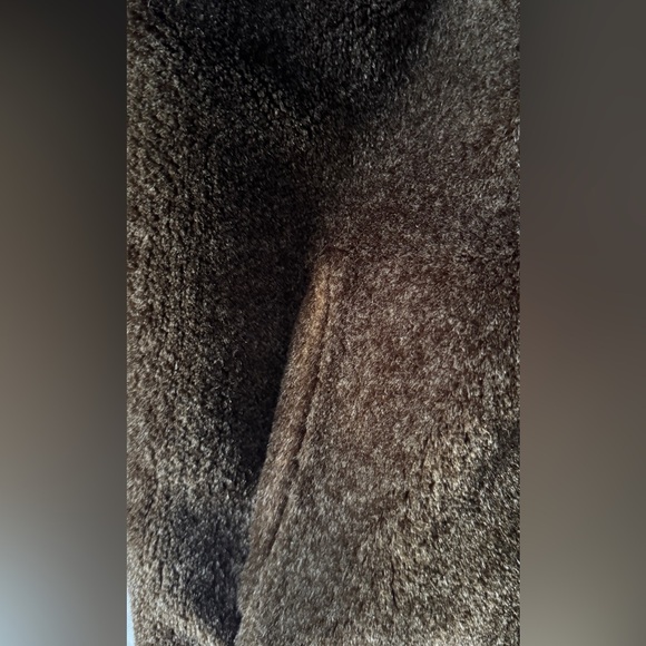 Charles Klein Size Medium Black Suede Brown Faux Fur Reversible Buttoned Jacket - Picture 14 of 16